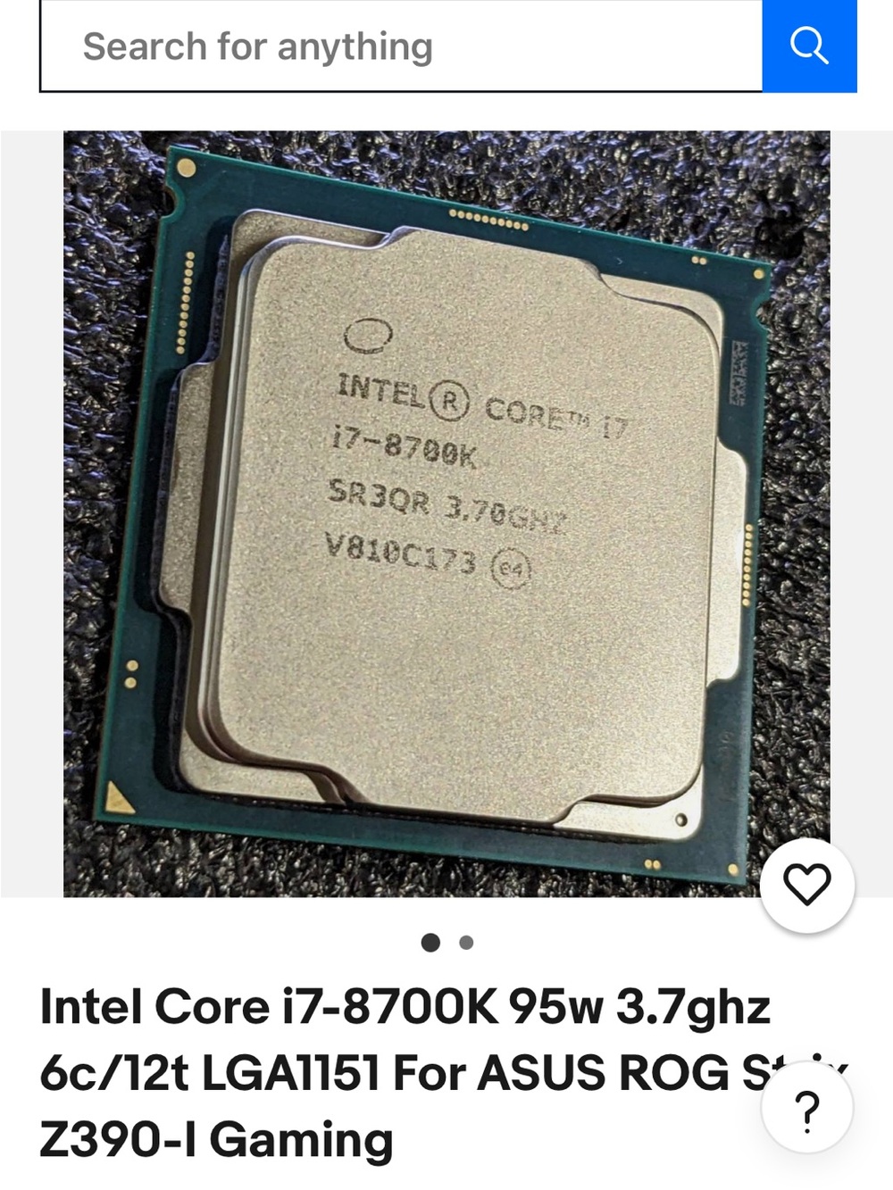 Intel Core i7 Processor in Silver and Green Substrate
